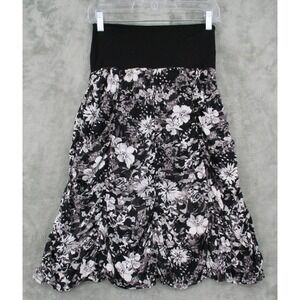 VTG Surrealist Skirt Womens Size‎ 2 M Floral Boho Pull On USA Midi Dark Romantic